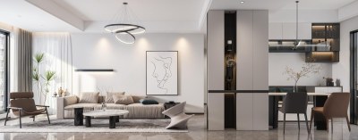 现代客餐厅3D模型下载